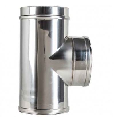 Convesa Twin Wall Flue 125mm Tee 90° C/W Plug