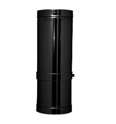 Convesa Twin Wall Flue 125mm Adjustable 350-500mm Black