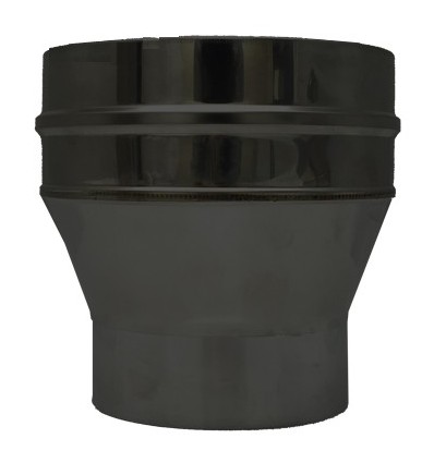 Convesa Single Wall To Twin Wall 125mm Adaptor Black