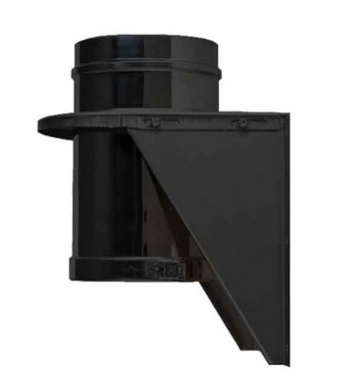 Convesa Twin Wall Flue 125mm Base Wall Support Black