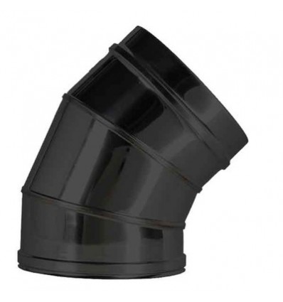 Convesa Twin Wall Flue 125mm Elbow 45° Black