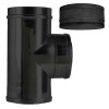 Convesa Twin Wall Flue 125mm Tee 90° C/W Plug Black