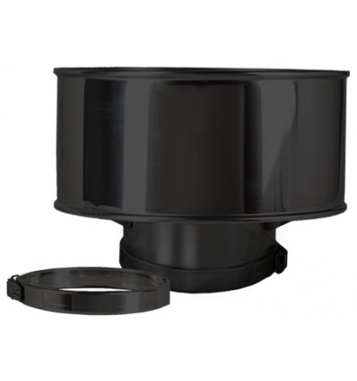 Convesa Twin Wall Flue 125mm Anti-Wind Cowl Black