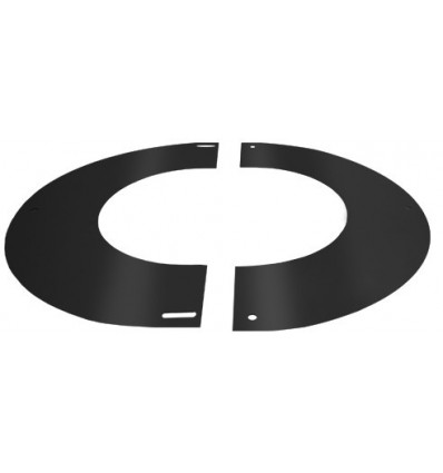 Convesa Twin Wall Flue 150mm Round Finishing Plate 90° Black