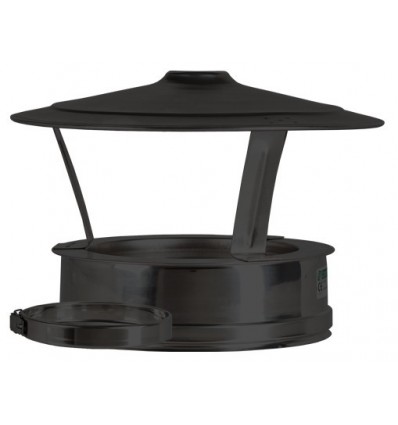 Convesa Twin Wall Flue 150mm Rain Cap Cowl Black