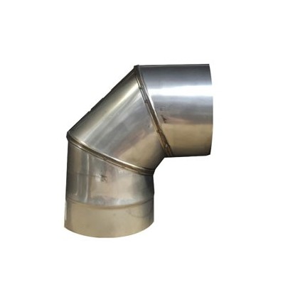 Stainless Steel Flue Pipe Solid Fuel 316 Grade 5" X 90°