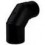 Black Matt Solid Flue Stove Pipe Bend 125mm X 90°