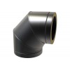 Black Twin Wall Flue Pipe 125mm 90° Bend