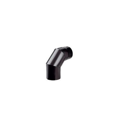 Black Gloss Solid Flue Stove Pipe Bend 125mm X 90°