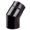 Black Gloss Solid Flue Stove Pipe Bend 125mm X 45°