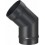 Black Matt Solid Flue Stove Pipe Bend 150mm X 45°