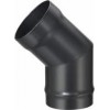 Black Matt Solid Flue Stove Pipe Bend 150mm X 45°